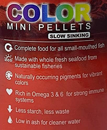 Omega One Color Mini Pellets, Sinking, 3.5 oz