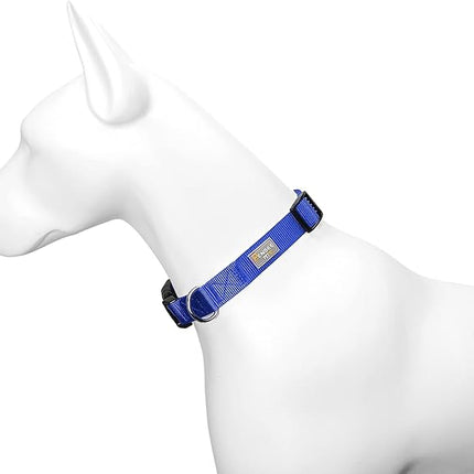 Blue Dog Collar Basic Adjustable Dog Collars for Puppy Small Medium Large Dogs Girls with Breathable Quick Release Nylon Pet Collar