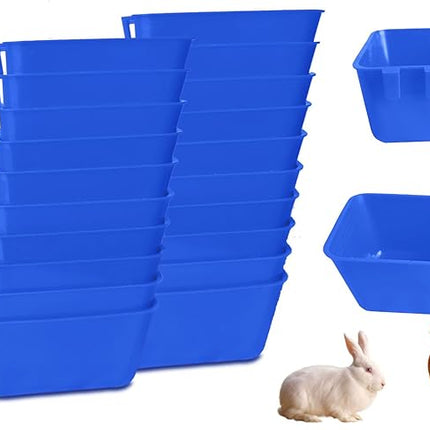 Pack of 20 Cage Cups Birds Feeders Seed Bowl Chicken Feeding Watering Dish Rabbit Water Food Hanging Wire Cages Box 16 oz Coop Cups for Pet Parrot Parakeet Game Fowl Poultry Pigeon