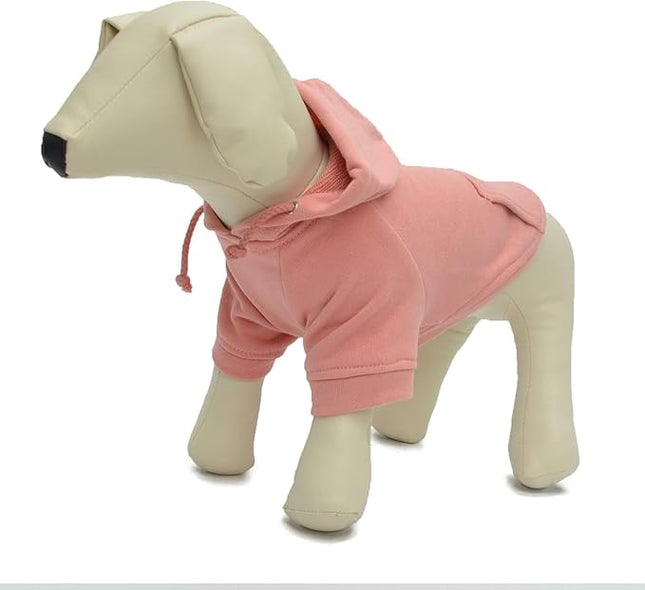 Lovelonglong Blank Basic Hoodie Sweatshirt for Dogs 100% Cotton Fits Small Medium Dachshund Large Dog Lotus-Pink XL
