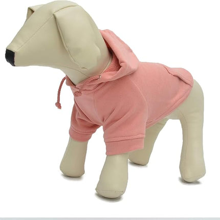 Lovelonglong Blank Basic Hoodie Sweatshirt for Dogs 100% Cotton Fits Small Medium Dachshund Large Dog Lotus-Pink S