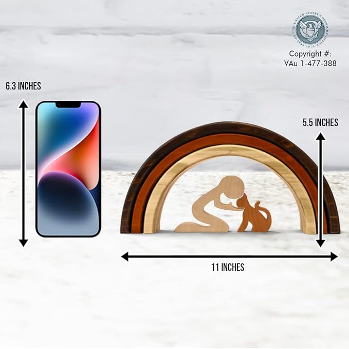 Capti Rainbow Bridge Dog Memorial Gifts, Cat Memorial Gifts - I'll Meet You at The Rainbow Bridge - Pet Loss Gifts, Bereavement, Sympathy Keepsake Dog Mom, Dog Dad for Loss of Pet (Cat and Man)