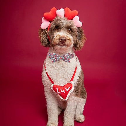 Lionet Paws Pink Flower Dog Collar, Cute Spring Dog Collar for Girl for Large Dogs, Adjustable Cotton Flower Pet Collars for Large Dogs