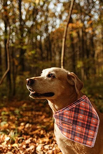 Lionheart glory Fall Dog Bandana 1 Pack Washable Soft Cotton Halloween Bibs Scarf, Adjustable Kerchief Square Dog Bandanas for Large Dogs