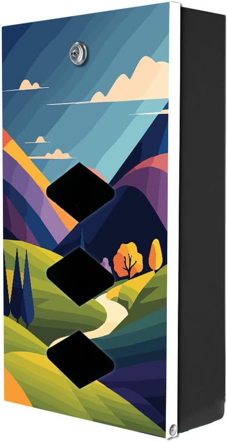 DISPENSE-ART™ collection "Countryside" - Custom UV printed design on rust-proof aluminum starter dog waste station/roll bag system - Includes 400 dog waste bags & 10x12 Sign