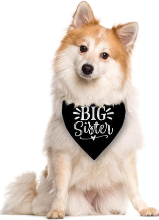Big Sister Bandana for Dog, Pet Pregnancy Announcement, Black Dog Bandana, Big Sister Dogs Shirt, Pet Bandana for Small Medium Dogs (M)