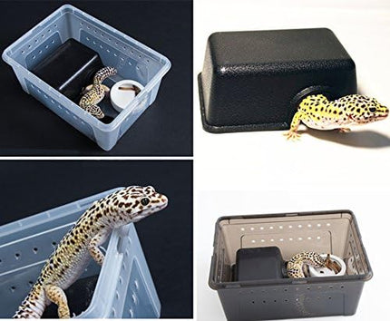 Hypeety Reptile Hide Box, Small Animal Hideaway, Hides with Texture Help Peeling, for Snakes, Lizards, Leopard Gecko (S)