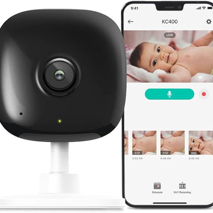 Kasa Smart 2K QHD Indoor Security Camera, Person/Baby Crying/Motion Detection, 2-Way Audio, 30Ft. Night Vision, Cloud/SD Card Storage(Up to 256 GB), Compatible with Alexa & Google Home (KC400)