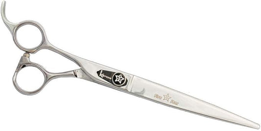 Kenchii Five Star Offset Lefty Professional Dog Grooming Shears, 9 Inch Curved Shears, Light Weight, Heavy Duty Pet Grooming Scissor for Dogs, Cats