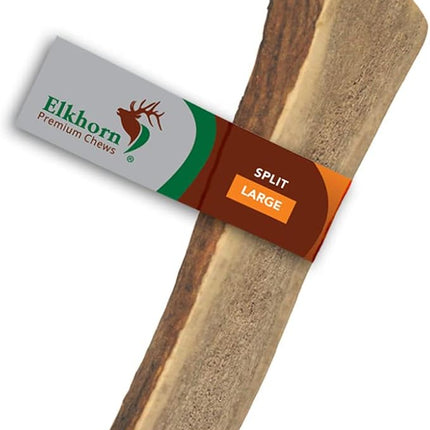 Large Split Single Pack (for 30-50 lb Dogs) Premium Grade Elk Antler for Dogs (1 Piece) Sourced in The USA
