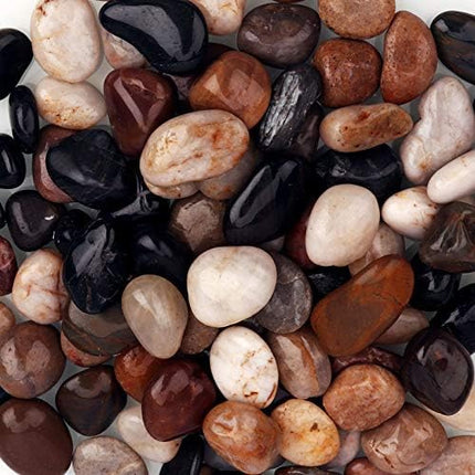 18 Pounds Pebbles Aquarium Gravel River Rock, Natural Polished Decorative Gravel, Polished Pebbles,Garden Ornamental River Pebbles Rocks, Mixed Color Stones for Landscaping Vase Fillers (18.3)