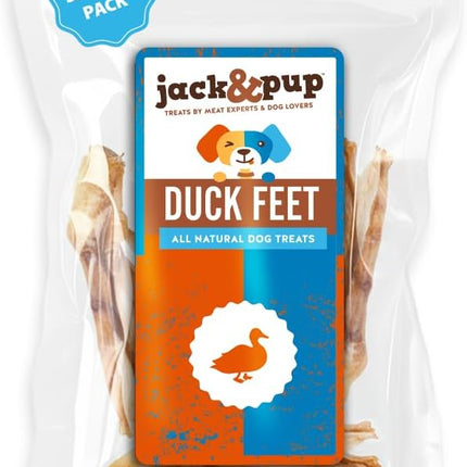 Jack&Pup Duck Feet for Dogs – All Natural Dog Chews, Single Ingredient Dehydrated Duck Feet Dog Treats – Great for Small & Medium Dogs (3 Count) Great Alternative to Chicken Feet