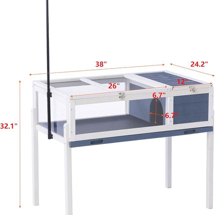 BIRASIL Wood Tortoise House, Indoor Turtle Habitat Reptile Cage, Tortoises Enclosure for Small Animals Lizards Hamster