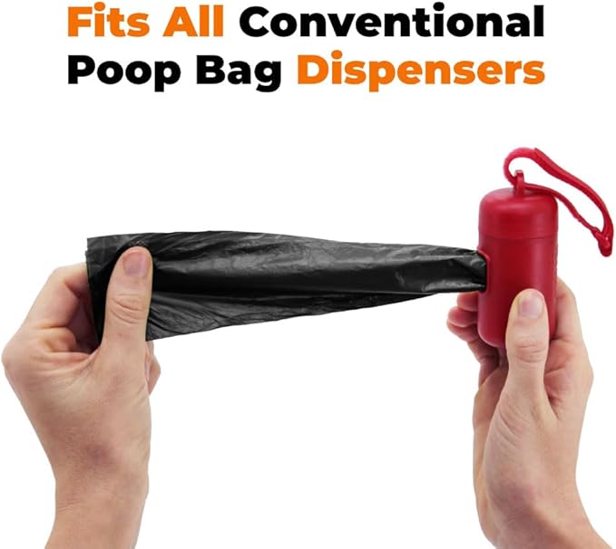 Best Pet Supplies Poop Bags for Dogs, 50% Post-Consumer Recycled Content dog waste bags on rolls, fits all poop bag holders for leashes - Black, 300 Count, Unscented