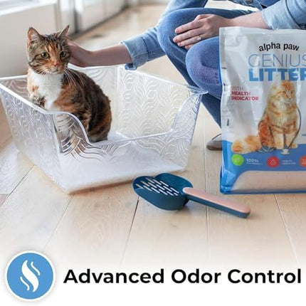 Genius Litter Health Monitoring Cat Litter, Featured on Shark Tank, Lightweight Crystal Silica Gel, Non Clumping, Dust Free, Low Tracking, Odor Control for Indoor Cats and Kittens, 2 Bag (12lb)
