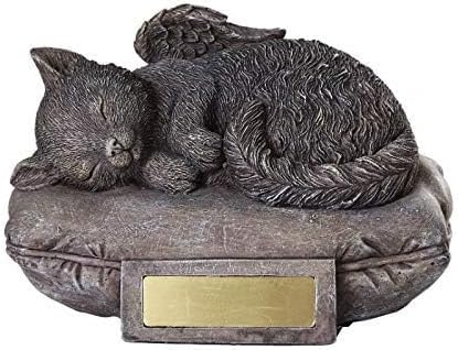 Pacific Giftware Pet Memorial Angel Cat Sleeping On Pillow Cremation Urn Bottom Load 30 Cubic Inch