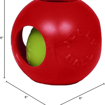 Jolly Pets Teaser Ball Dog Toy, Medium/6 Inches, Red