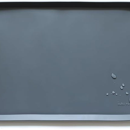 Hoki Found L Silicone Pet Food Mats - Non Slip Pet Dog Cat Bowl Mats - Gray