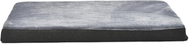 Amazon Basics Dog Bed with Cooling Gel Memory Foam, Pressure-Relief Support for Dogs up to 120lbs, Non-Slip Bottom, Machine Washable Cover, Giant Sized (50" x 34"), Grey
