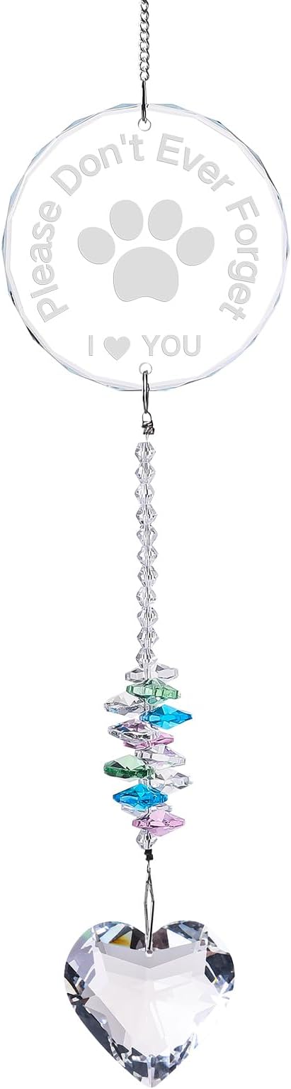 Pet Memorial Suncatcher,Dog Memorial Gifts for Loss of Dog,Cats Remembrance,Pet Loss Sympathy Gift,Bereavement Gifts(Glass)