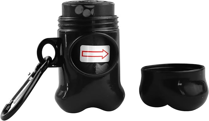 Dog Poop Bags Dispenser with Carabiner Clip, Doggy Poop Bag Holders for Leashes Include 1 Roll (15 Bags) Leak-Proof Large Lavender Scented Doggie Pet Waste Bags,Dog Accessories, Black