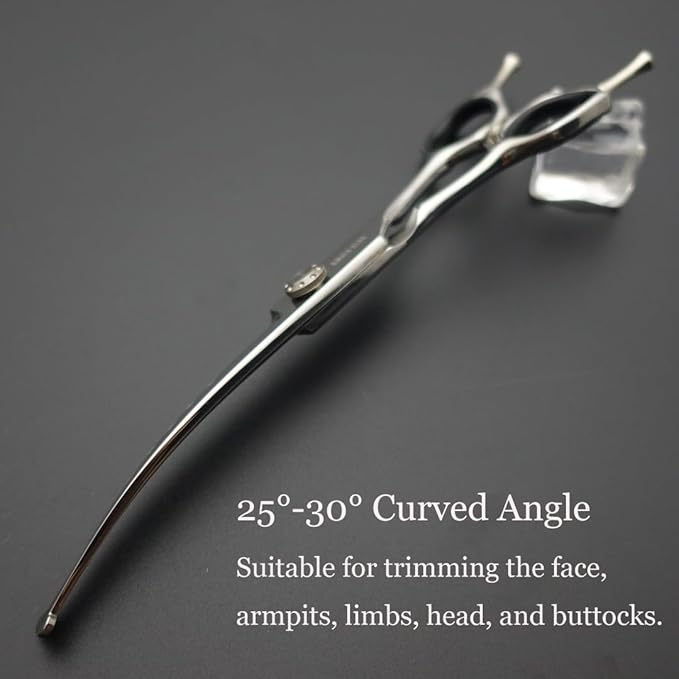 7 inches Safe Dog Grooming Scissors Set with Round Tip,Straight & Thinning & Curved Shears Set with comb for Dog & Cat Grooming (Black 3 in 1 with comb)