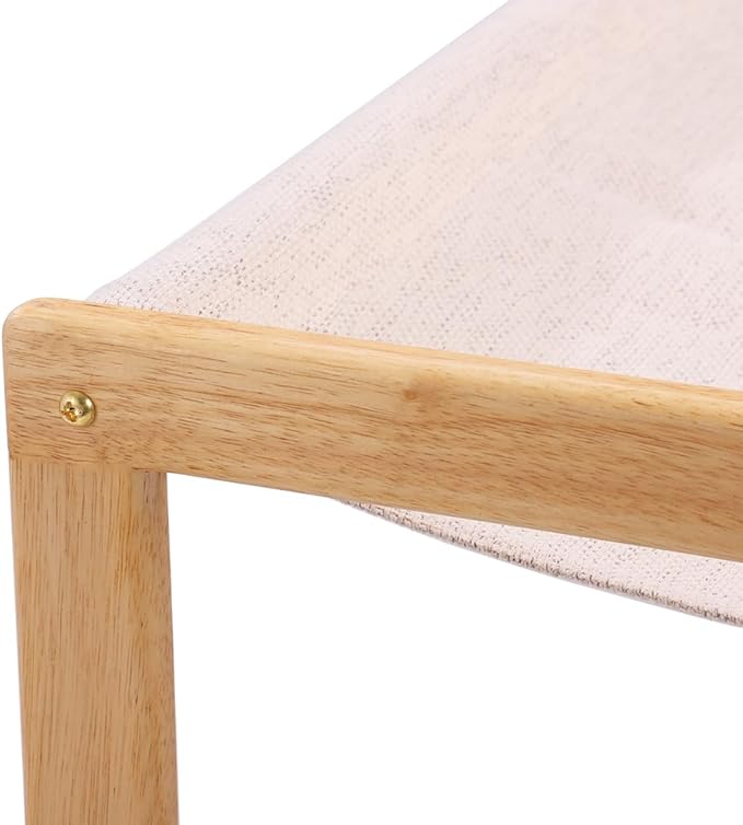 Cat Bed, Solid Wooden Pet Hammock, Soft and Breathable Fabrics, Cat Beds for Indoor Cats Washable, Dog Bed for Small Dogs (Solid Rubberwood, 21" L x 16.5" W x 10" H)