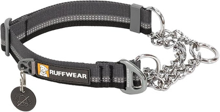 Ruffwear, Chain Reaction Dog Collar, Adjustable Reflective Martingale Escape-Proof Collar with Stainless Steel Chain, Professional Training Control, Basalt Gray, 20"-26"