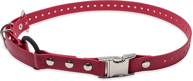 Educator Quick Snap Bungee Dog Collar, Biothane, Waterproof, Odorproof, Easy Connect and Disconnect Clasp and D Ring with Comfort Bungee Loop, Adjustable for Custom Fit, 3/4-Inch, Red