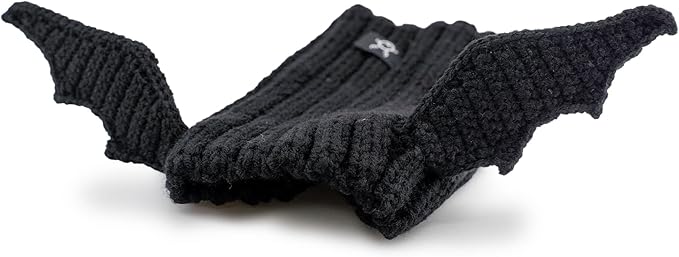 Zoo Snoods Bat Wing Dog Costume - Warm Crochet Snood Wrap for Pets, Neck Ear Cover Protection, Halloween Winter (Small)