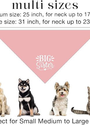 Big Sister Dog Bandana, Dog Bandana, Pink Pet Dog Scarf Accessories, Pet Dog Triangle Scarf, Dog Bandana for Large Dogs, Baby Announcement Dog Bandana, Dog Bandana Pet Scarf (L)