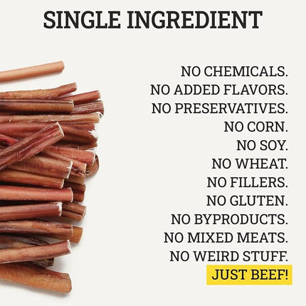 Supreme 12-inch Jumbo Bully Sticks by Sancho and Lola’s (5 Pack) All-Natural, Long-Lasting Dog Chew Treats - Free-Range, Grass-Fed Beef - Low Odor