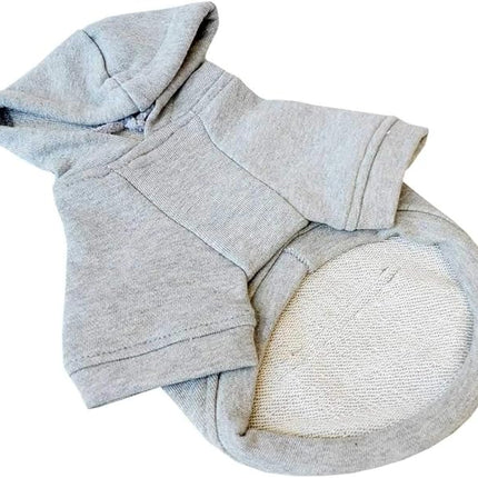 Lovelonglong Blank Basic Hoodie Sweatshirt for Dogs 100% Cotton Fits Small Medium Dachshund Large Dog Gray D-L