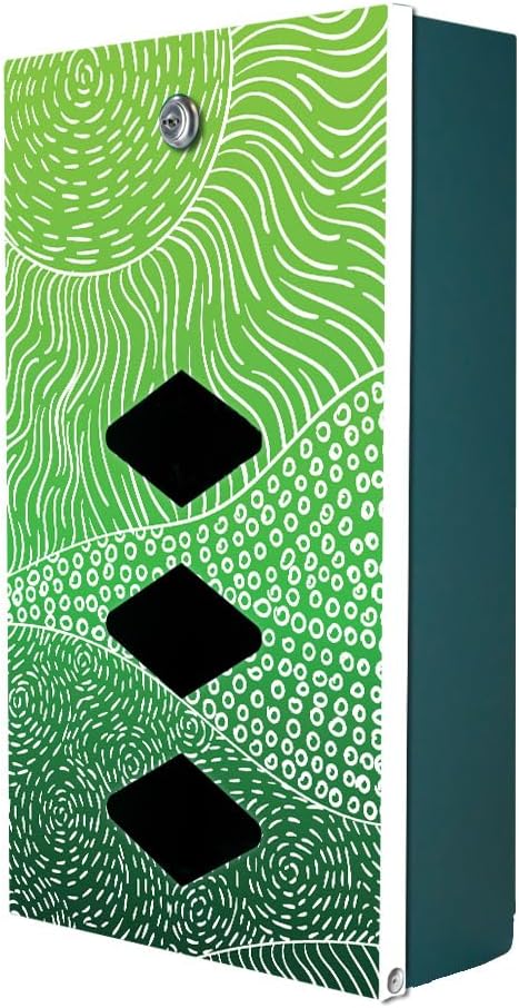 Dispense-Art™ Collection Rolling Hills - Green - Custom UV Printed Design on Rust-Proof Aluminum Starter Dog Waste Station/roll Bag System - Includes 400 Dog Waste Bags & 10x12 Sign