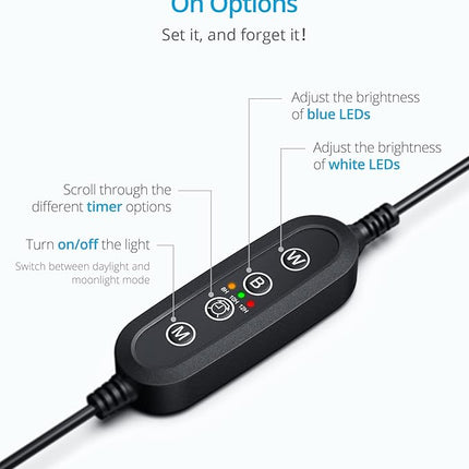 NICREW ClassicLED Gen 2 Aquarium Light, 18 Watts, Dimmable LED Fish Tank Light with 2-Channel Control, White and Blue LEDs, Size 24 to 30 Inch