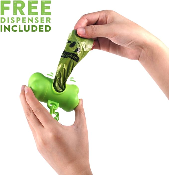 ECO-CLEAN Poop Bags, 36 Rolls/540 Dog Poop Bags with Dispenser, Dog Waste Bags, Unscented, Leak-Proof, Easy Tear-Off