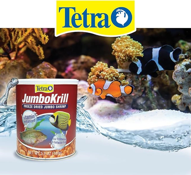 Tetra JumboKrill Freeze-Dried Jumbo Shrimp 3.5 Ounces, Natural Shrimp Treat For aquarium Fish, red (16198) : Pet Food : Pet Supplies
