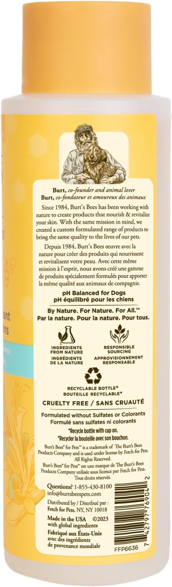 Burt's Bees for Pets Itch Soothing Shampoo with Honeysuckle, 95% Natural Origin Formulas, Dog Shampoo for Itchy Dogs, Dog Shampoo Itchy Skin Relief, 16 oz