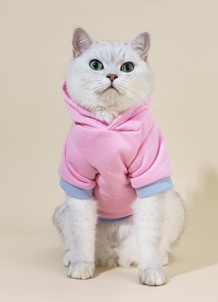 QWEEE Dinosaur Dog Hoodie - Warm Jacket for Puppy, Kitten, Small, Medium Dogs & Cats - Baby Pink, XX-Small