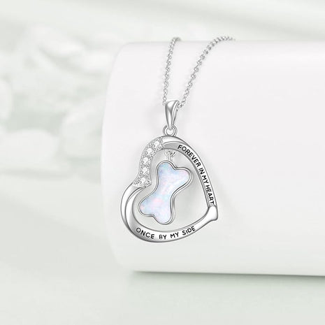 YFN Paw Print Necklace Sterling Silver Dog Cat Charms Pendant Cremation Jewelry Cat Dog Memorial Gifts for Women Girls