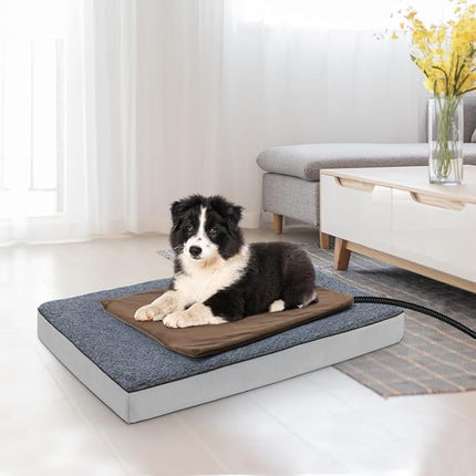 NAMOTEK Pet Heating Pad, Waterproof Heated Mat with Chew Resistant Cord Safe Electric Auto Constant Temperature Heating Pad for Dogs and Cats Indoor Warming Pad 19.7" x15.7"