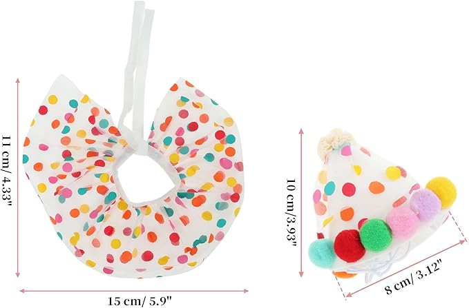 Cat Costume, Cat Birthday Bandana Scarf and Party Hat, Dog Birthday Decorations Set, Pet Outfit for Birthday Party Christmas, Medium