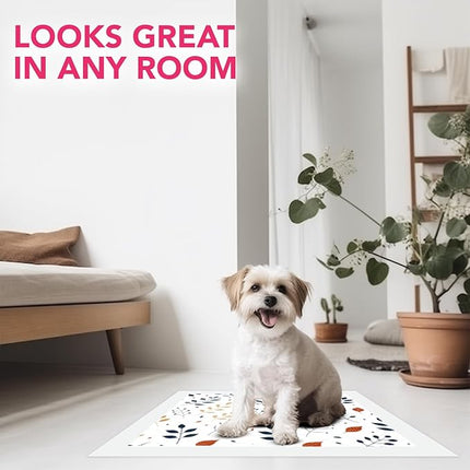 Pupiboo Disposable Dog and Cat Training Pads – Leaves Pattern, Highly Absorbent Pee Pads, Leak Proof Backing, Pheromonal Attractant for Housebreaking & Potty Training – 23x23 in (100 Count)