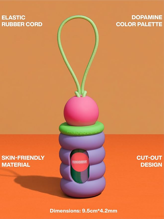 Dog Poop Bags with Dispenser, Leak Proof and Extra Thick Pet Waste Bags for Walking Dog and Cats Litter, 1 Bag Holder and 105 Bags (Purple)