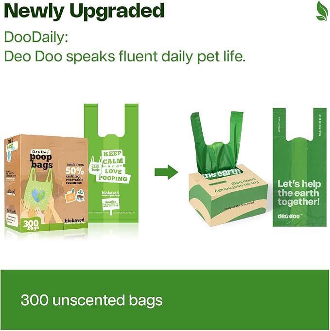 Dog Poop Bags with Handles 300 Counts Big Sizes Leak Proof and Extra Thick Waste Bags Refill Rolls for Walking Small Medium Large Dogs Cats Litter Unscented