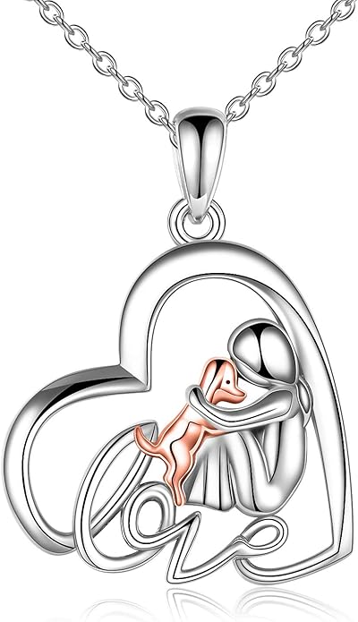 YFN Sterling Silver Keepsake Dog Pendant Necklace Dog Lover Memorial Gifts for Women