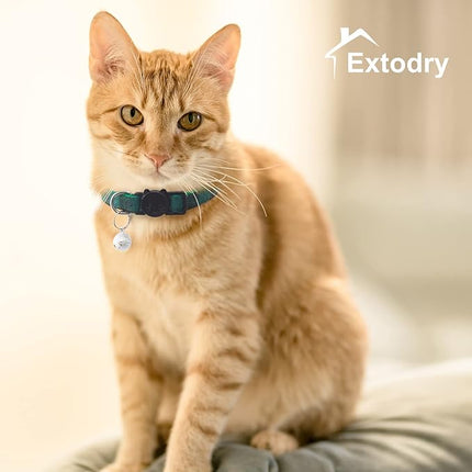 6 Pack Classic Plaid Cat Collars with Bells - Breakaway Kitten Collar and Adjustable 6-9 in,Cute Kitty Collar for Girl Boy Cats,Pet Gifts,Accessories,Supplies,Stuff