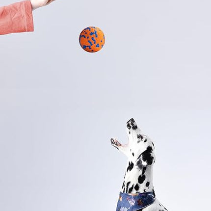 Dog Balls, Indestructible Dog Toy Ball for Aggressive Chewers, Durable High Elasticity Interactive Ball for Training Dog Catch and Fetch, Large Medium Small Dog and Puppies(Orange, 3in, 1pcs)