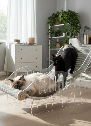 Cat bed for indoor cats cat scratcher bed adjustable acrylic pet bed and pet sofa with sisal - cute dinosaur shape for all small and medium-sized pets and small dog, pet furniture & pet hammock