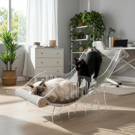 Cat bed for indoor cats cat scratcher bed adjustable acrylic pet bed and pet sofa with sisal - cute dinosaur shape for all small and medium-sized pets and small dog, pet furniture & pet hammock